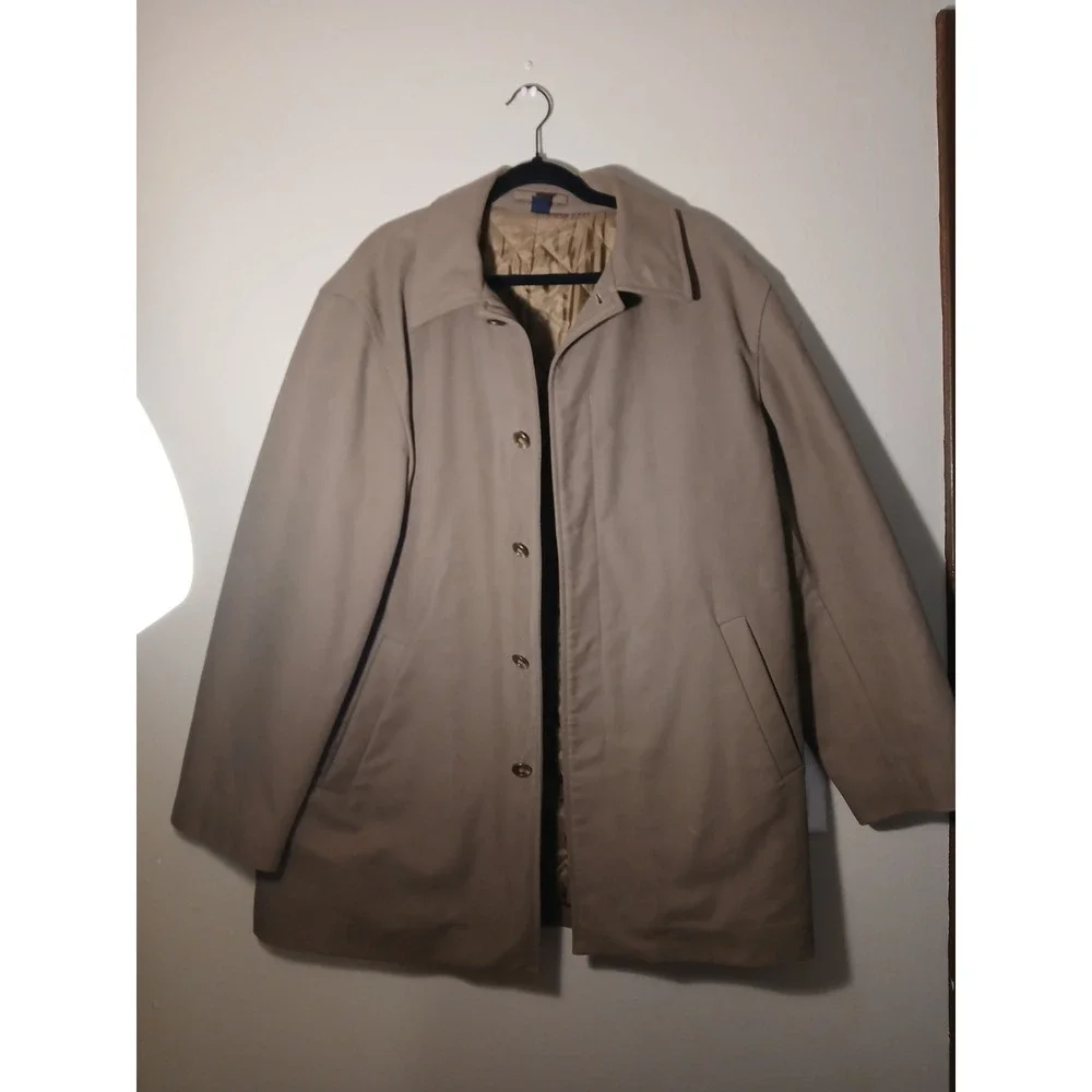J‎ Crew Tan Classic Barn Coat Full Button Quilted Lined Mens Size Large